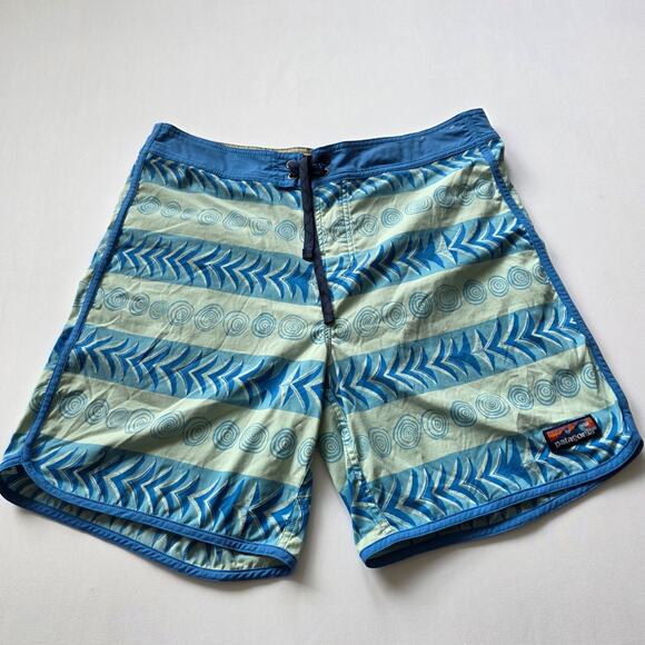 PATAGONIA Vintage Wavefarer Logo Swim Trunks Board Shorts Baggies Waist Size 33 - Picture 1 of 13